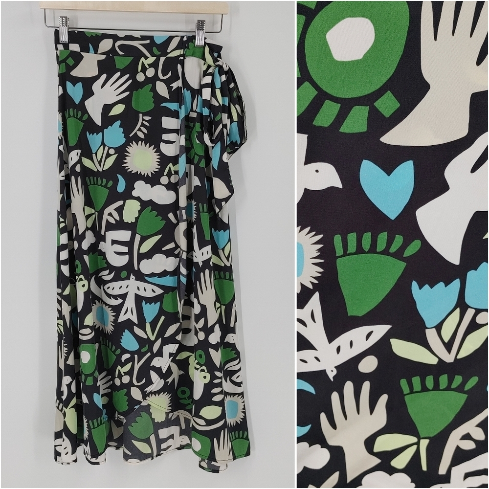Monki Printed Midi Skirt